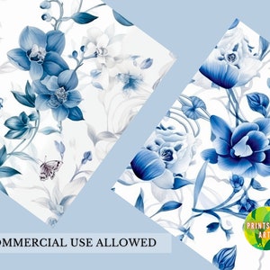 Chinoiserie Digital Paper, Oriental Digital Paper, Oriental Floral in ...