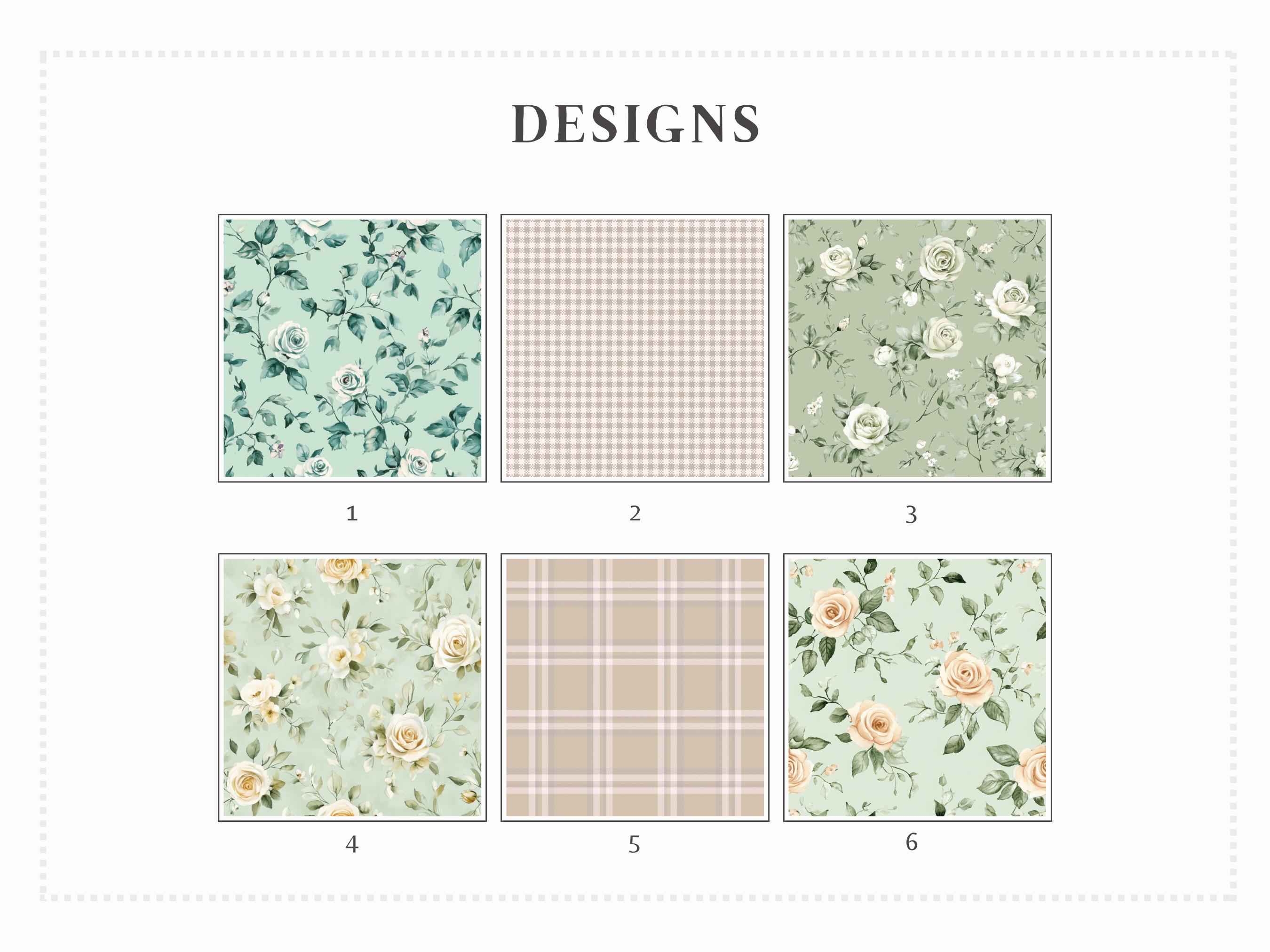 Vintage Rose Digital Paper Pack, Blush Pink Green, Shabby Chic (digital ...