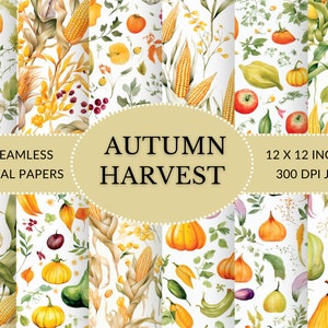 Herbsternte, Herbsternte, Digitales Papier Pack, druckbare Herbsternte Muster zum sofortigen Download