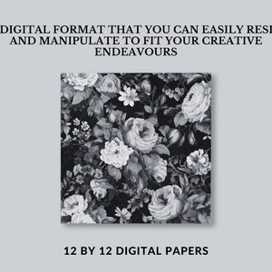 Dark Palette Floral, Black and White Backgrounds, Printable Black and ...