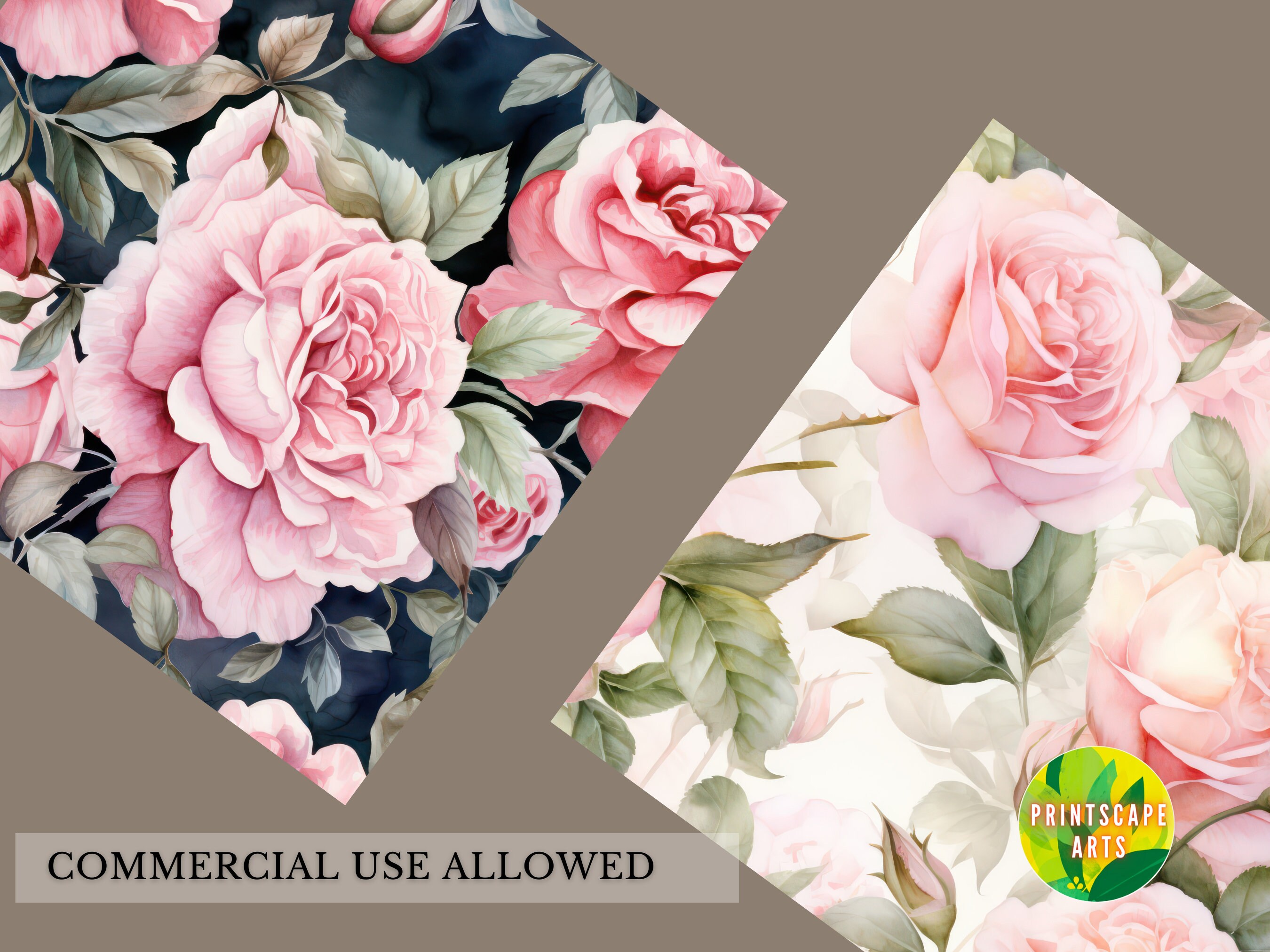 Vintage Rose Digital Paper: Damask Watercolor Floral (JPEG) - Etsy