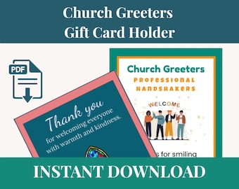 Church Greeters Thank You Card – Printable Religious Appreciation (PDF)