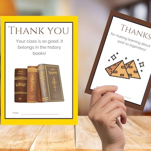 Fatto / Porta-carta regalo stampabile per insegnanti di storia / Biglietto di ringraziamento per insegnanti di fine anno / Download immediato