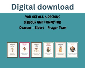 Printable Church Volunteer Gift Card Holder Printables: Deacon, Elder, Prayer Team (Digital Download)