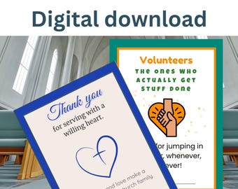 Church Volunteer Thank You Card | Christian Appreciation (Digital Download)