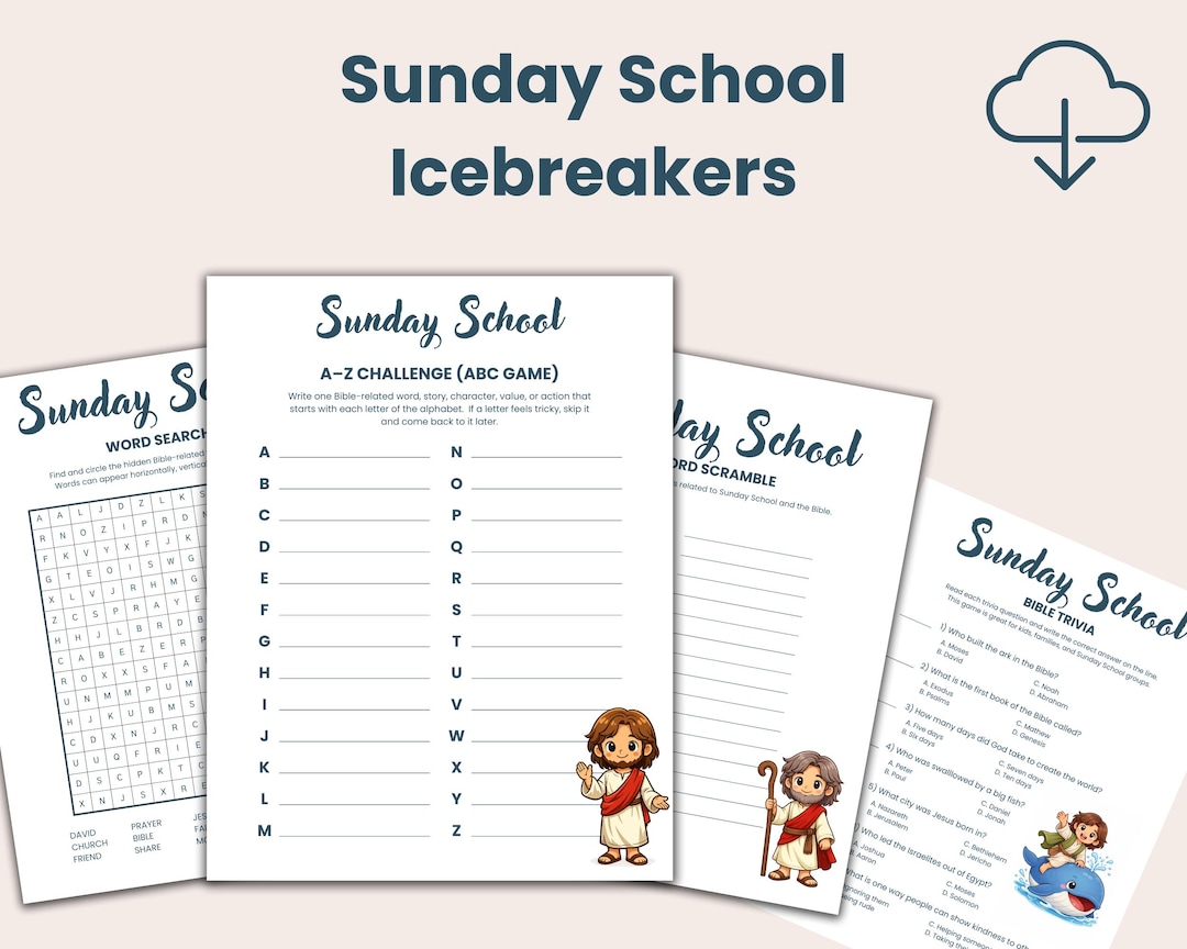 Sunday School Worksheets Printable Bible Activities for Kids - Etsy