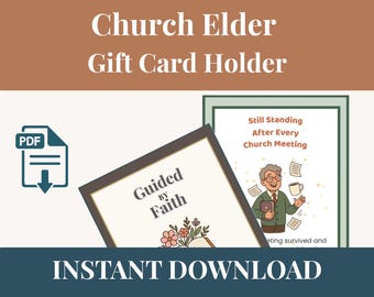 Printable Church Elder Appreciation Gift Card Holder: Printable Ministry Thank You (PDF)