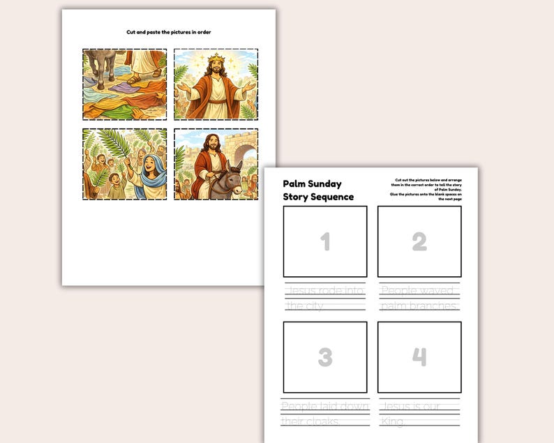 Palm Sunday Activity Pack for Kids | Christian Worksheets | Palm Sunday ...