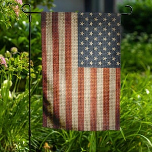 Summer Garden Flag - American Yard Art, Patriotic Decor, Memorial Day, Independence Day, 4th of July, USA Flag, Support Troops
