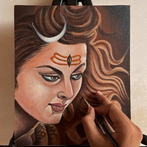 Shiva painting mahadev art gift painting home decor wall art original painting acrylic canvas painting