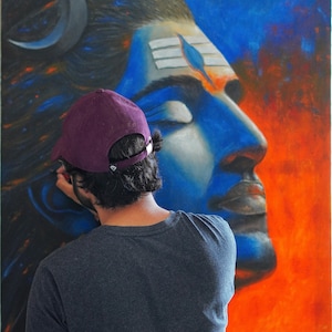 Indian god shiva abstract painting shiva painting for decor abstract painting shivji painting mahadev original painting