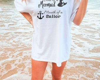 Soul of a mermaid mouth of a sailor Tshirt, Mermaid Shirt, Comfort Colors Unisex Garment-Dyed T-shirt