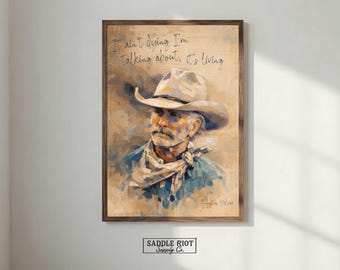 Lámina decorativa imprimible con cita de jefe de rancho, estampado con frase de vaquero del oeste, decoración de rancho (descarga digital)