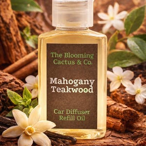 Mahogany Teakwood Car Diffuser Refill Oil – Long-Lasting Fragrance (1 Oz)