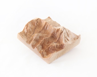 Mount Whitney  - miniature wooden model with hiking trails