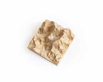 Mount Everest - miniature wooden model with hiking trails