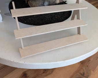 Birch Plywood Display Shelf: 3-Tier Craft Fair Retail Stand