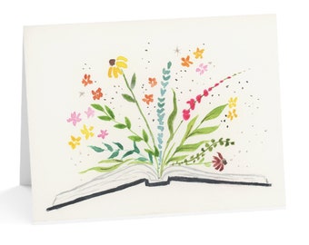 GREETING CARDS - Flowers - Open Book Adventures  (10, 30, and 50pcs)