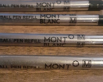 Mont Blanc 4 x Recambios Negros para Bolígrafo Nuevo Aún Sellado