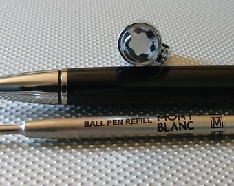 Montblanc StarWalker Ballpoint Pen Black Metal Silver Clip New Ink