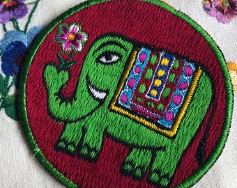 Embroidered Sew-On Patches: Choose from Elephant or Spiral design - Embellishing/Mending - Personalise T-shirts/Jackets etc.