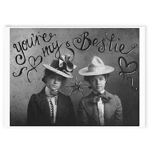 You’re My Bestie Vintage-Style Friendship Postcard – Funny Best Friend Postcard – Retro BFF Card
