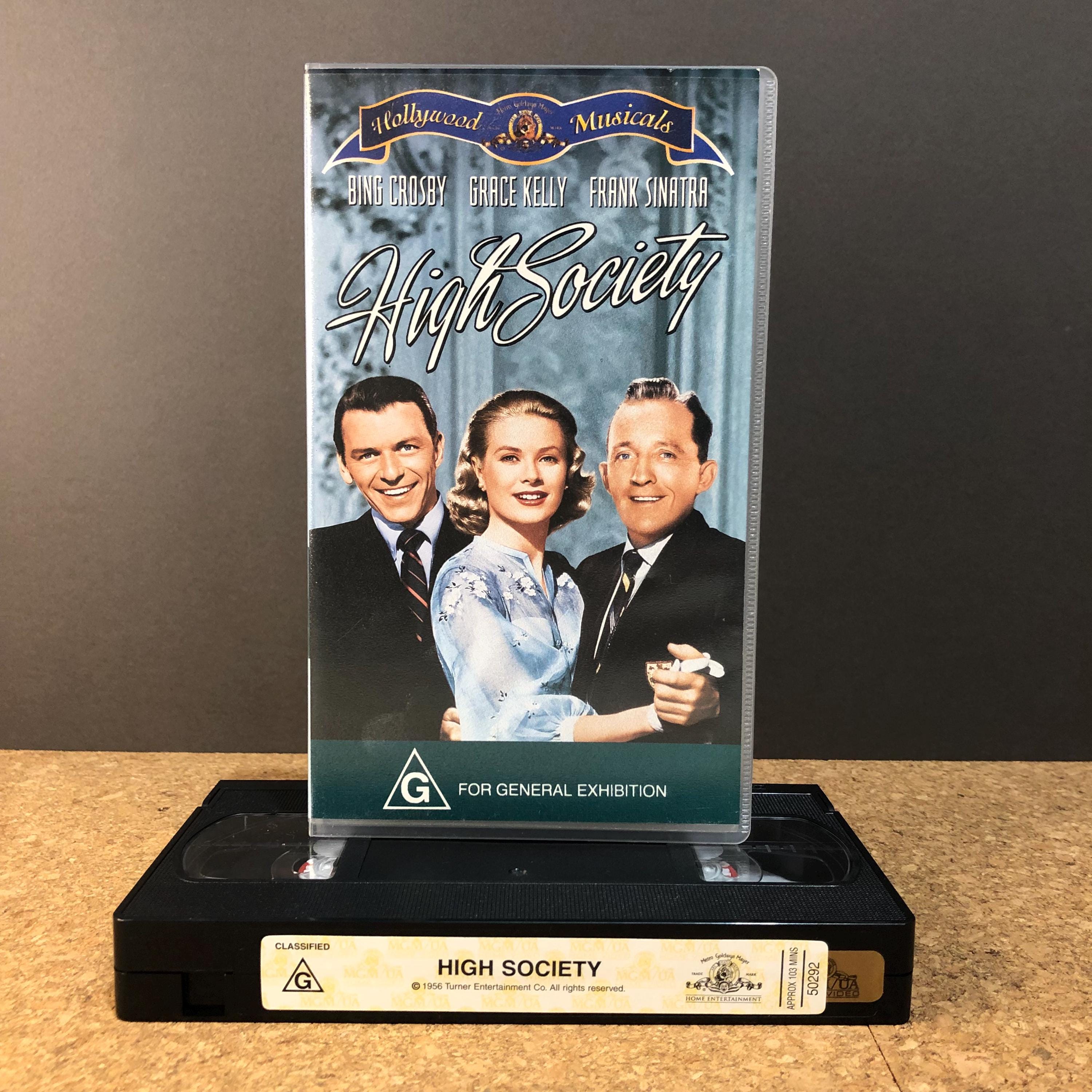 High Society (1956) VHS Video Tape: Starring Grace Kelly, Bing Crosby and Frank Sinatra. Classic Romantic Movie. Colour film.