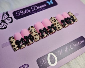 Leopard Frenchie Press On Nails