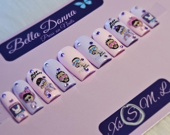 Bad Bunny Pastel Press On Nails