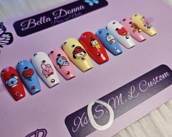 BT21 BTS Kpop Press On Nails