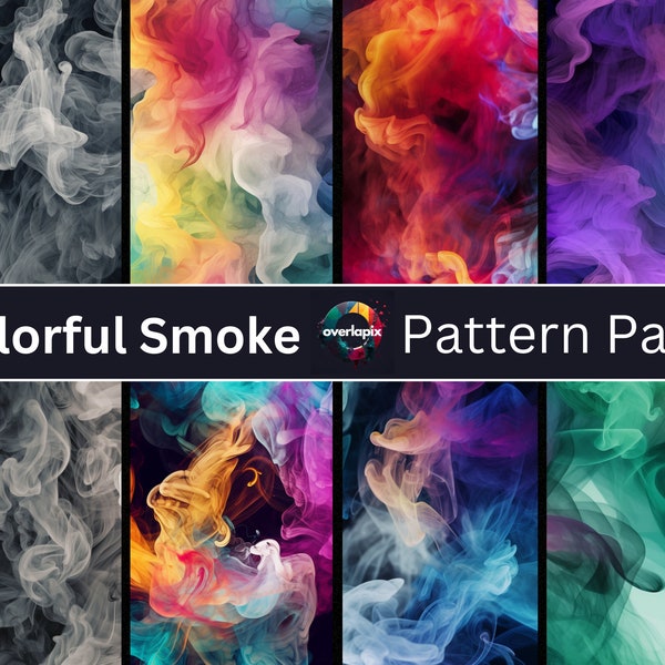 Colorful Smoke - Seamless Pattern Pack (8)