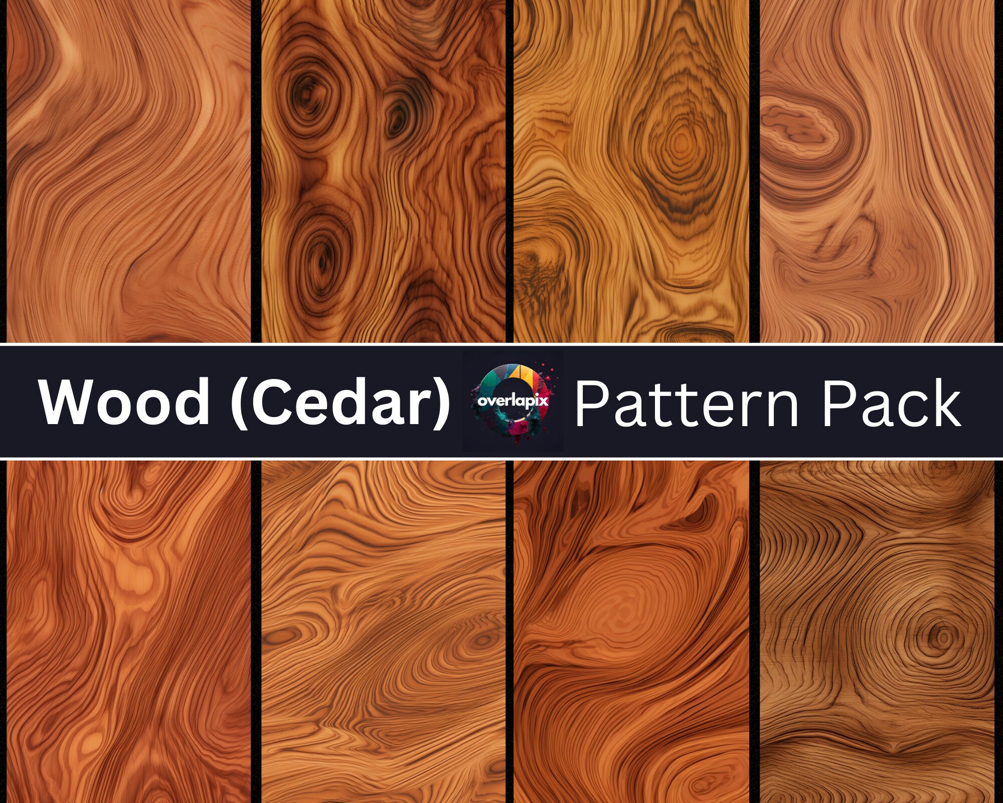 Wood (cedar) - Seamless Pattern Pack (8) - Etsy