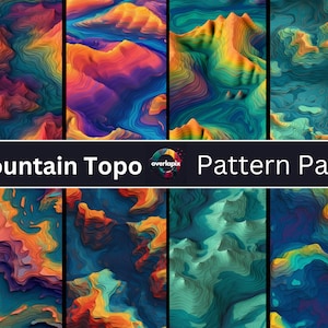 Mountain Topography 3 - Seamless Pattern Pack (8)