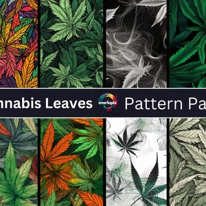 Cannabisblätter - Seamless Pattern Pack (8)