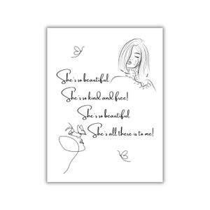 Love Quote Wall Art Shes So Beautiful Art Romantic Gift Art Printable Quote Black and White Print Romantic Wall Decor