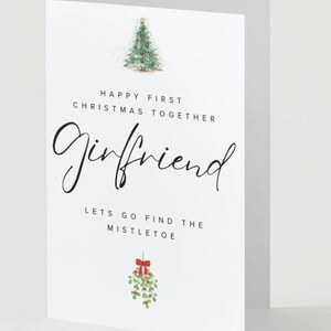 Biglietto di auguri di Natale romantico stampabile per la fidanzata / Biglietto di Natale romantico / Biglietto d'amore carino per le feste