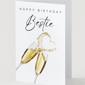 Happy Birthday Bestie Card | Cute Funny BFF Birthday Card | Best Friend Greeting Card | Printable