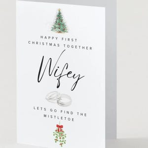 Cartão de Natal romântico para imprimir para a esposa | Cartão de Natal romântico | Bilhete de amor fofo para o feriado