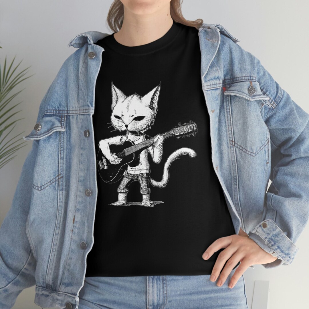 Grumpy Cat Playing Guitar Shirt Funny Cat Shirts for Women - Etsy