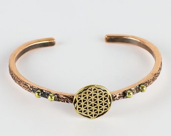 100% Copper Handmade Flower of Life Bracelet