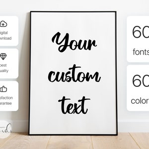 Custom Quote Print, Customizable Wall Art, Personal Quotes and Lyrics, Custom Poster Print, custom wall art, Personalized quote print