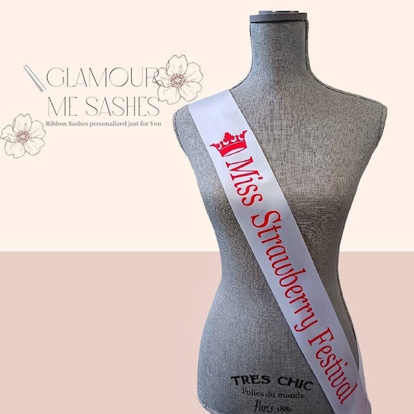 Custom Sash, Pageant Sash, Ribbon Sash, Satin Sash, Glitter Sash, Bridal Sash, Personalized Sash