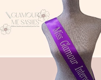 Custom Sash, Ribbon Sash, Birthday Sash, Pageant Sash, Glitter Sash, Satin Sash, Personalized Sash