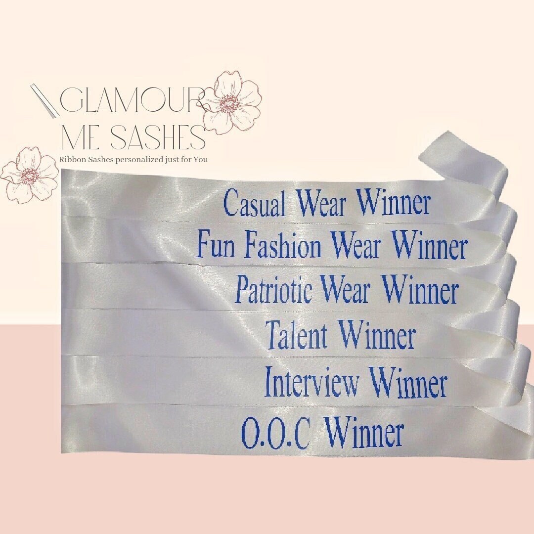 Pageant Hand Ribbon Pageant Sash, Custom Sash, Personalized Sash, Ribbon Sash, Satin Sash ...