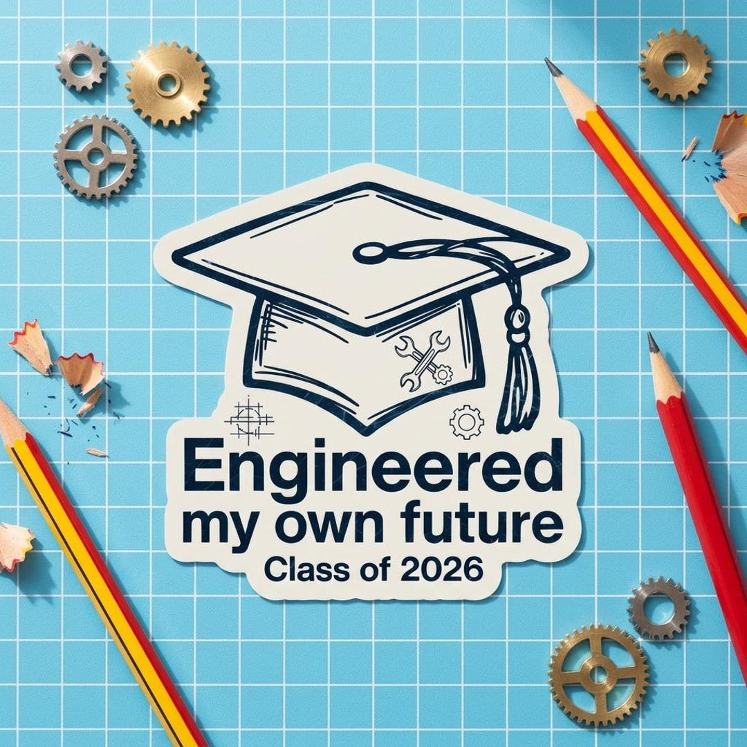 Engineering Graduate Vector Engineering Graduation Sticker | Class of 2026 | Engineer Grad Gift ...