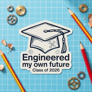 Engineering Graduation Sticker | Class of 2026 | Engineer Grad Gift | Laptop Decal