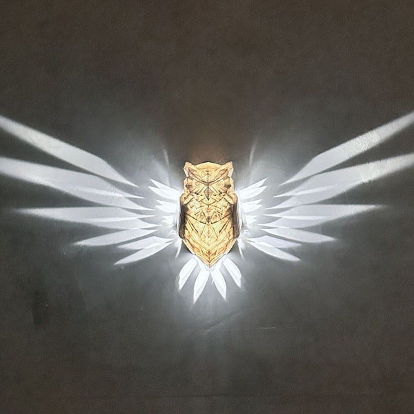 Lampe de projection murale 3D hibou