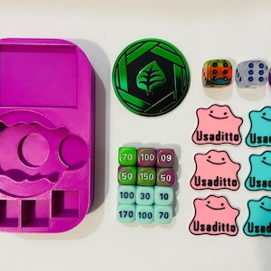 Insert mini tin de Ditto, organizador de dados y marcadores de juego de cartas pokemon TCG (solo incluye 6 Ditto)