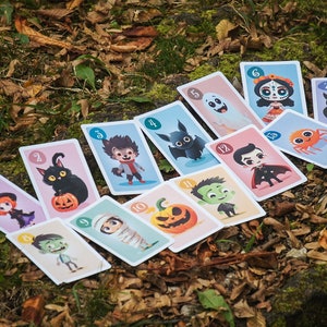 Jeu de cartes Halloween pour enfants | Quatuor de sorcières vampires squelettes de monstres | Imprimez et jouez | pdf | Cartes mémoire d'Halloween | Enfants d'âge préscolaire