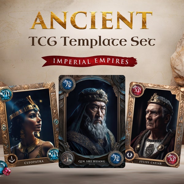 Ancient Empires TCG Template Set - Digital Editon, Print & Play, 25 Custom Card Frames, Develop Prototype, Instant Download